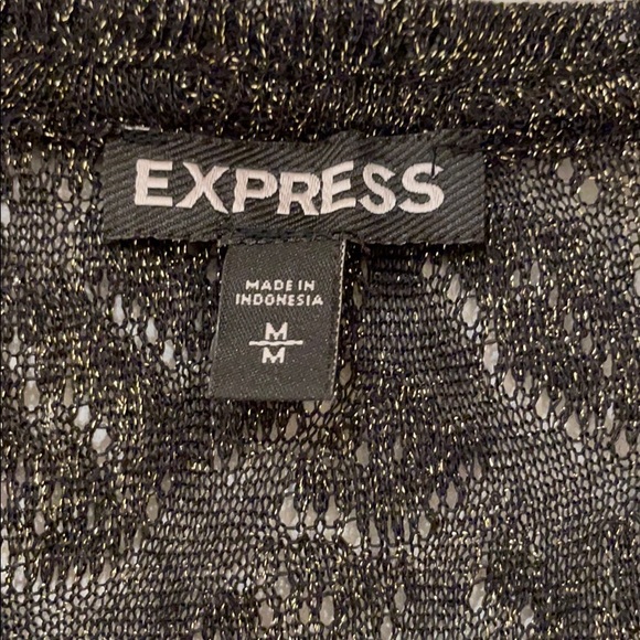 Express metallic shimmery gold and black top - Picture 2 of 8